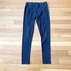 Pact Black Patterned Stretch Comfy Breathable Organic Cotton Leggings Small